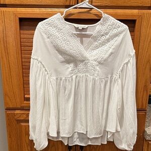 DAVI & DANI White Lace Blouse